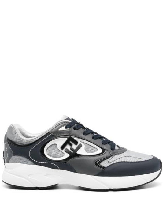 Fendi Forward Mesh Leather Low Top Sneakers Grey