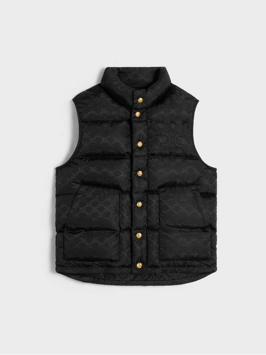 CELINE Monogram Nylon Quilted Vest Black