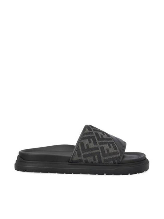 Fendi Diagonal FF Jacquard Slippers Grey