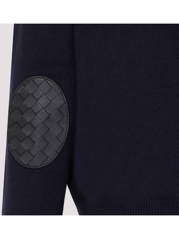 Bottega Veneta Crew Neck Cashmere Knit Top Navy