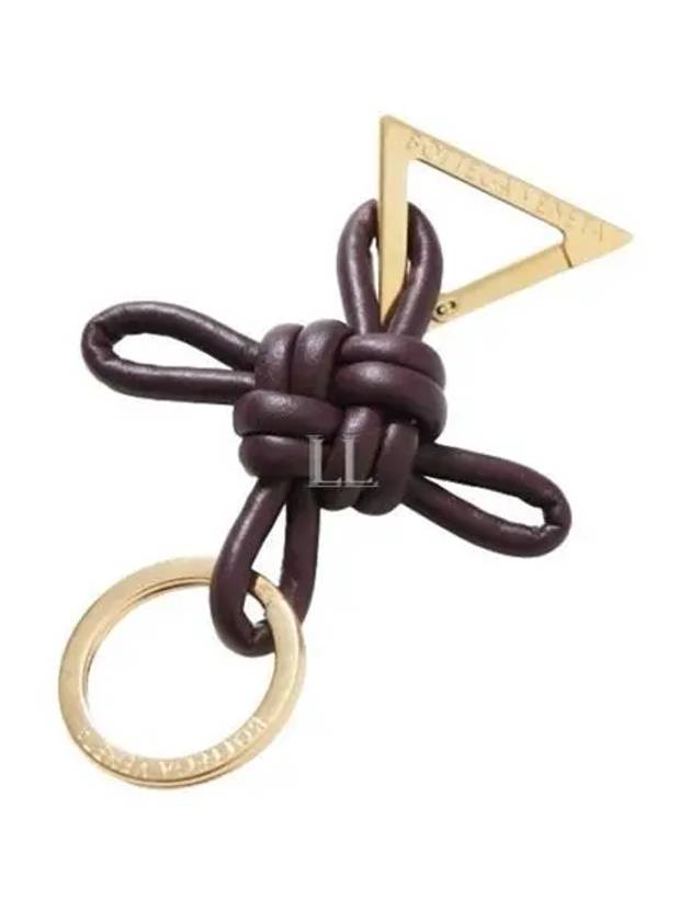 Bottega Veneta Triangle Nappa Key Holder Purple