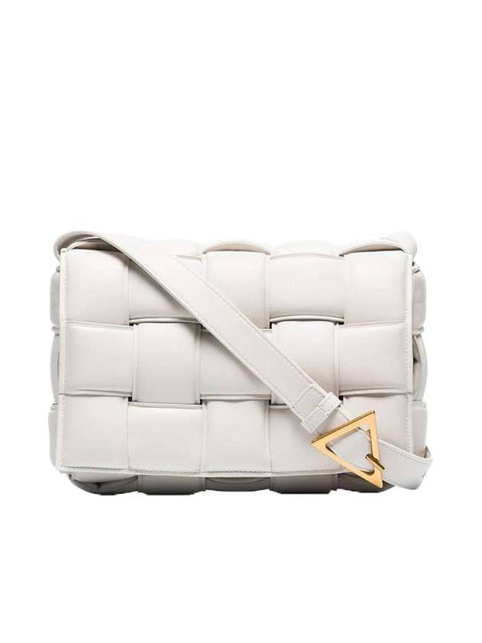 Bottega Veneta Gold Hardware Padded Cassette Cross Bag Chalk