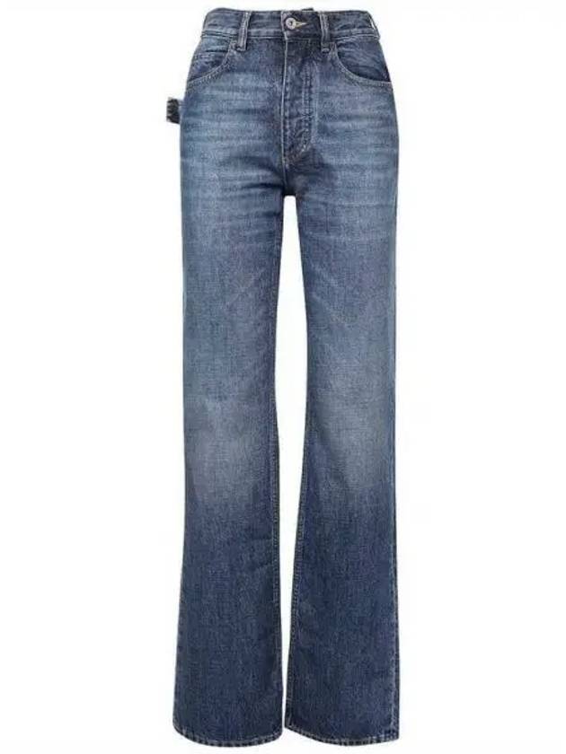 Bottega Veneta Washed Straight Fit Denim Jeans Blue
