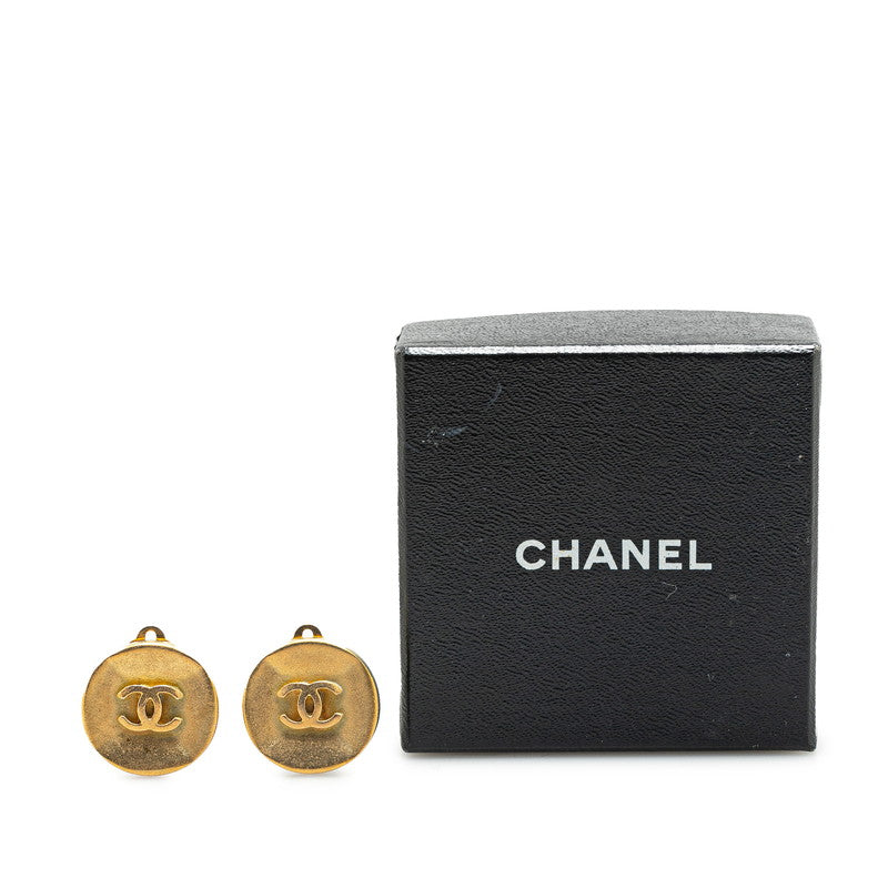 Chanel Vintage Coco Mark Earrings Gold