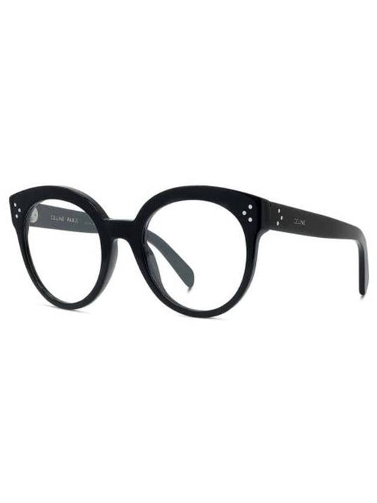 CELINE Eyewear Logo Round Eyeglasses Shiny Black