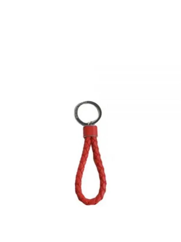 Bottega Veneta Intrecciato Leather Key Holder Red