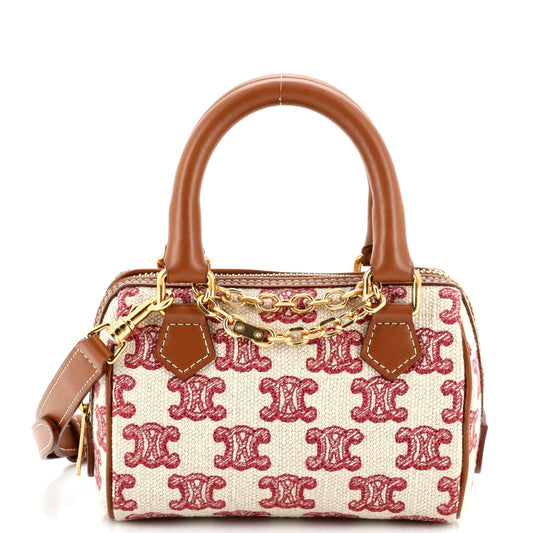 Celine Boston Bag Triomphe Coated Canvas Mini