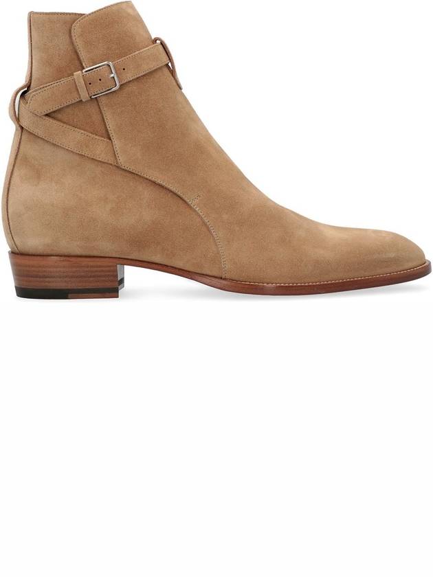 Saint Laurent Men's Jodhpur Suede Ankle Boots Tobacco Beige
