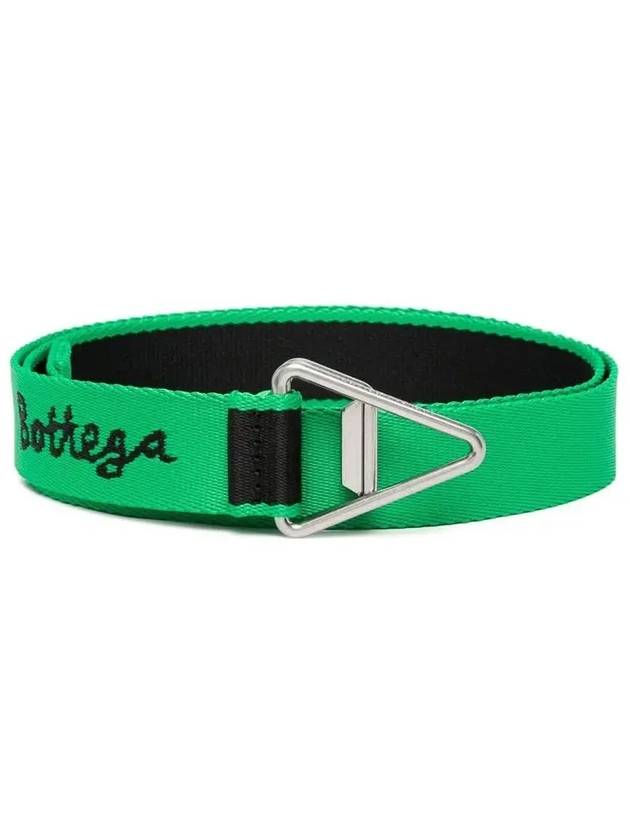Bottega Veneta Logo Triangle Buckle Belt Green