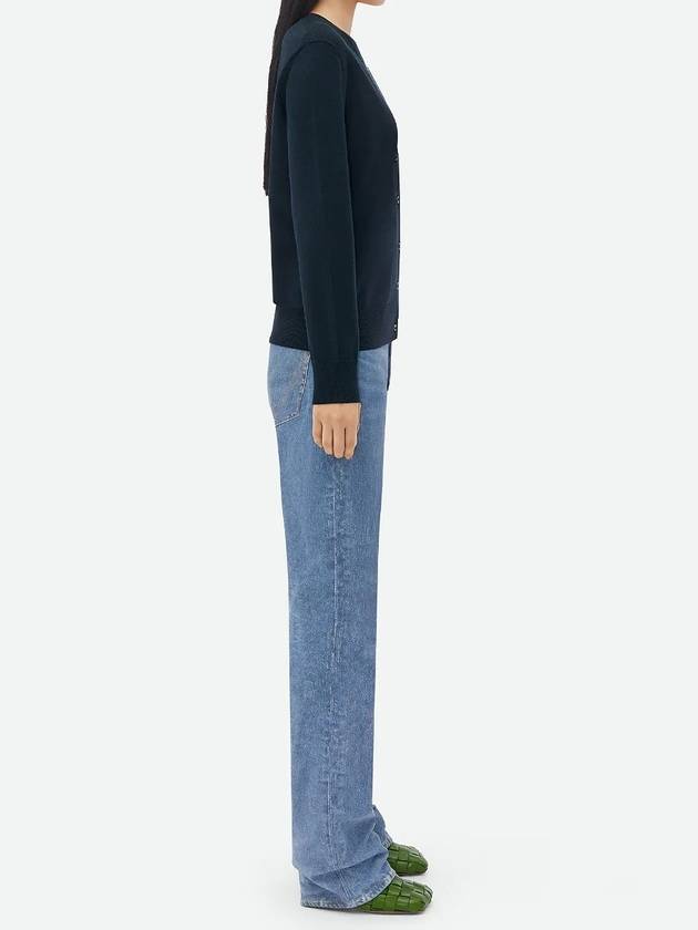 Bottega Veneta Knit Wool Cardigan Midnight Blue