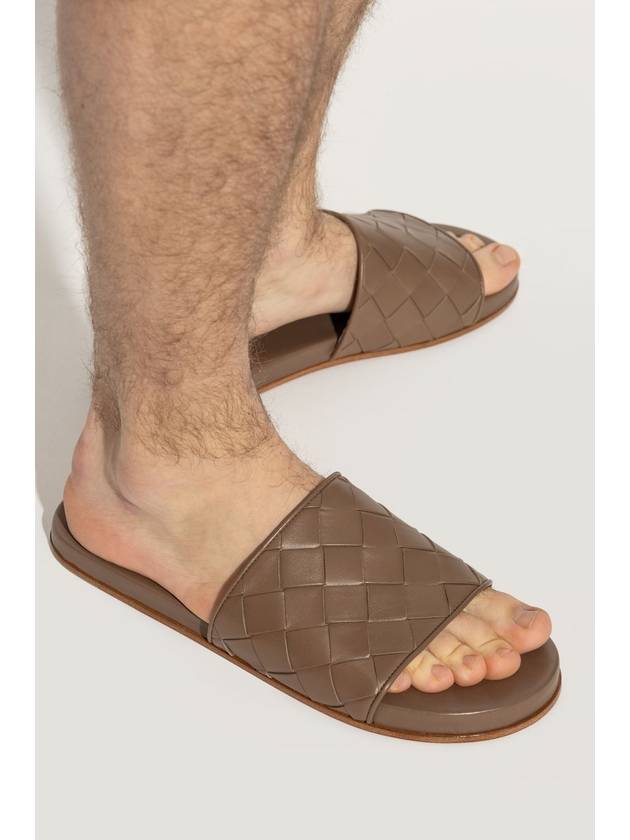 Bottega Veneta Bottega Veneta Leather Slides, Men's, Brown