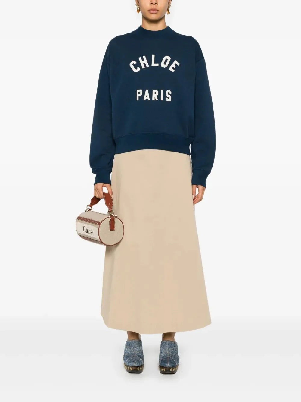Chloe Women Mock-Neck Logo Sweater