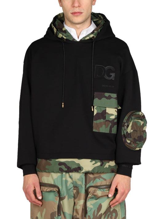 Dolce & Gabbana Men Sweatshirt With Camo Details