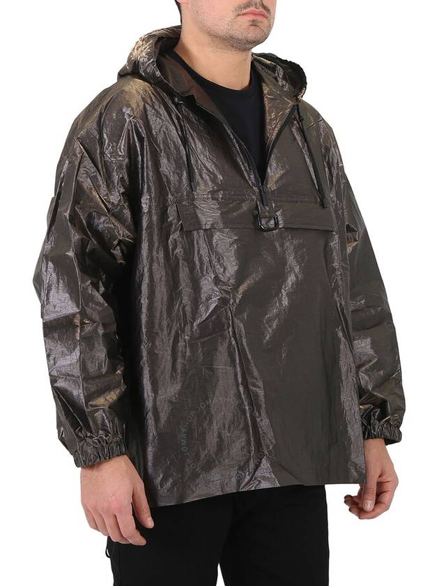 Fendi metal nylon oversized hooded jacket gray