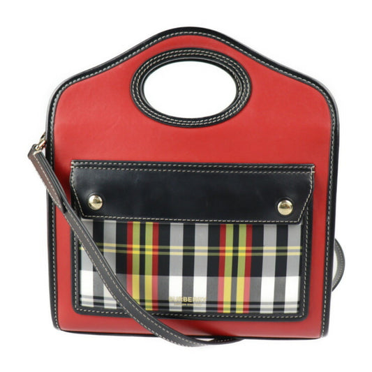 Burberry    Color Leather Nylon Canvas Handbag Shoulder Bag ()