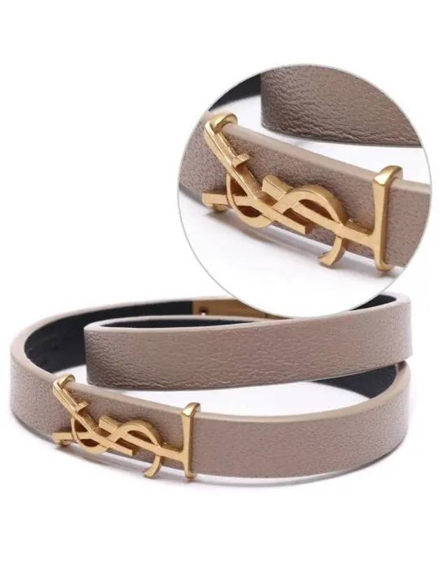 Saint Laurent Monogram Logo Bracelet Beige