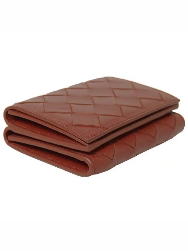 Bottega Veneta Intrecciato Continental Leather Half Wallet Red