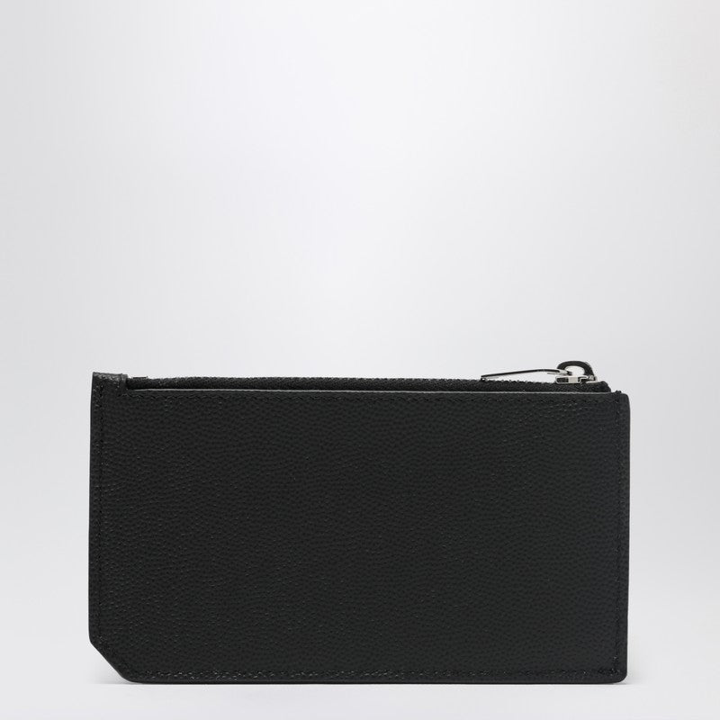 Saint Laurent Black Fragments Card Holder With Zip Men
