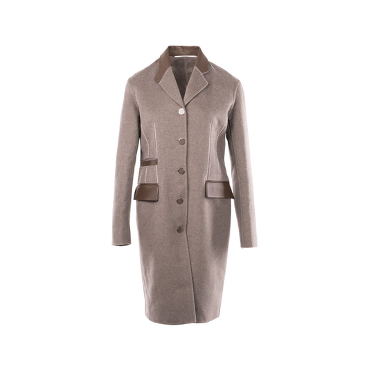 Hermes Size 40 Manteau Equestre Coat Baby Cachemire Gris Nuage SHW