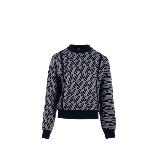 Hermes Size 36 Reversible Knit Cashmere/Cotton Blue Navy