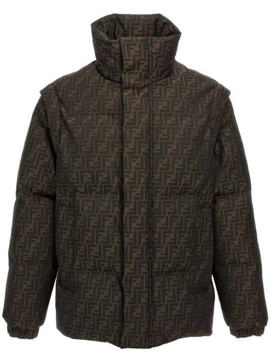 Fendi FF Jacquard Nylon Padding Brown