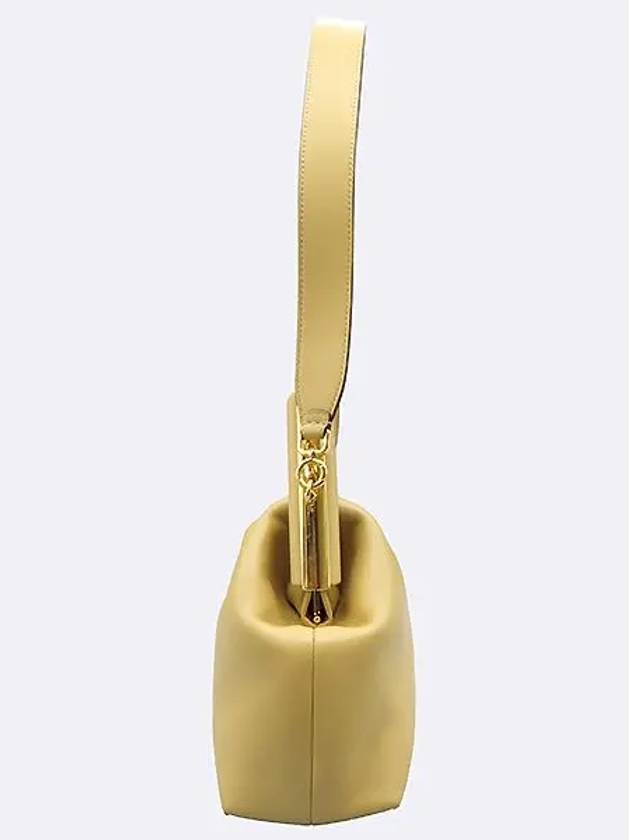 Fendi 8BP127 Beige color leather gold plated F decoration first medium bag