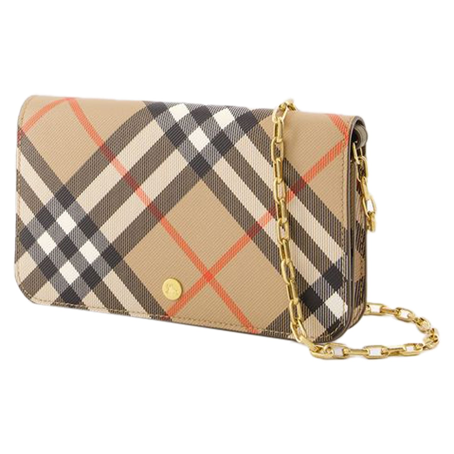 Bin Wallet On Chain - Burberry - Synthetic Leather - Beige