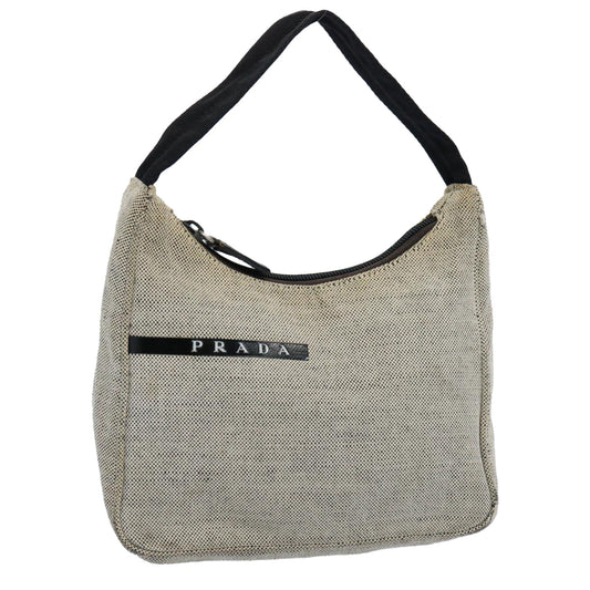 PRADA Sports Hand Bag Canvas Black White  62564