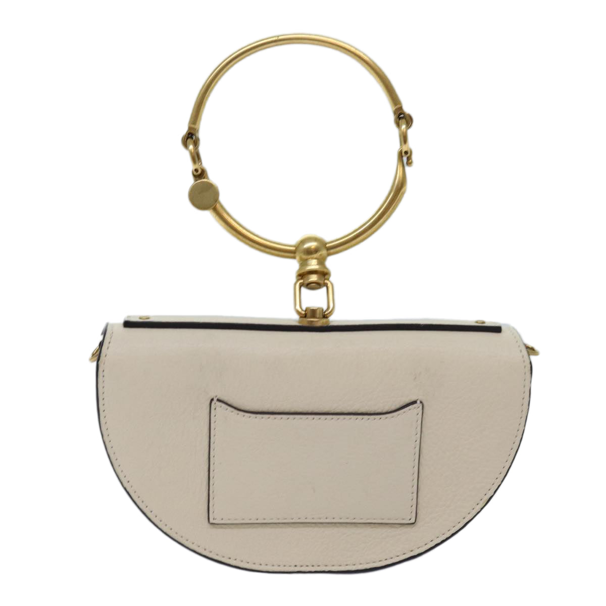 Chloe Small Bracelet Shoulder Bag Leather 2Way Cream