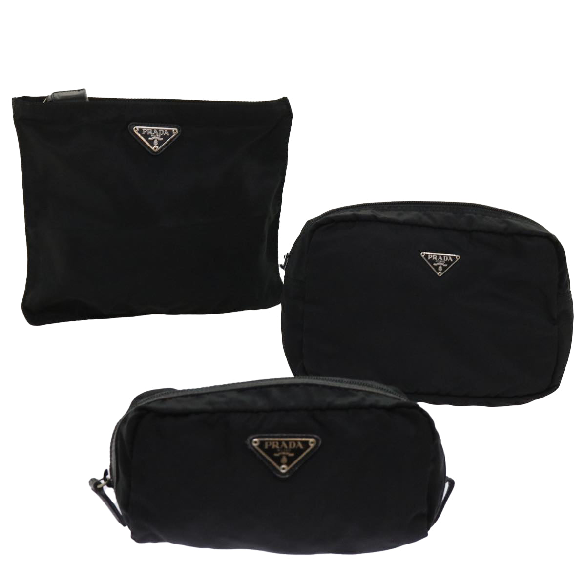 PRADA Pouch Nylon 3Set Black  62876