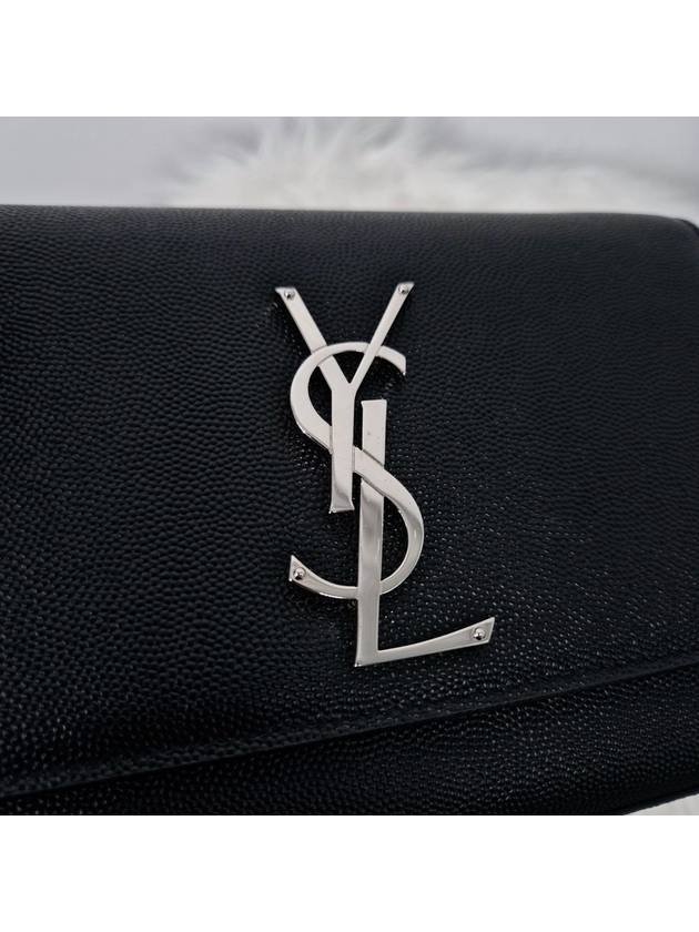 Saint Laurent Monogram Kate Chain Cross Bag Black Silver Medal