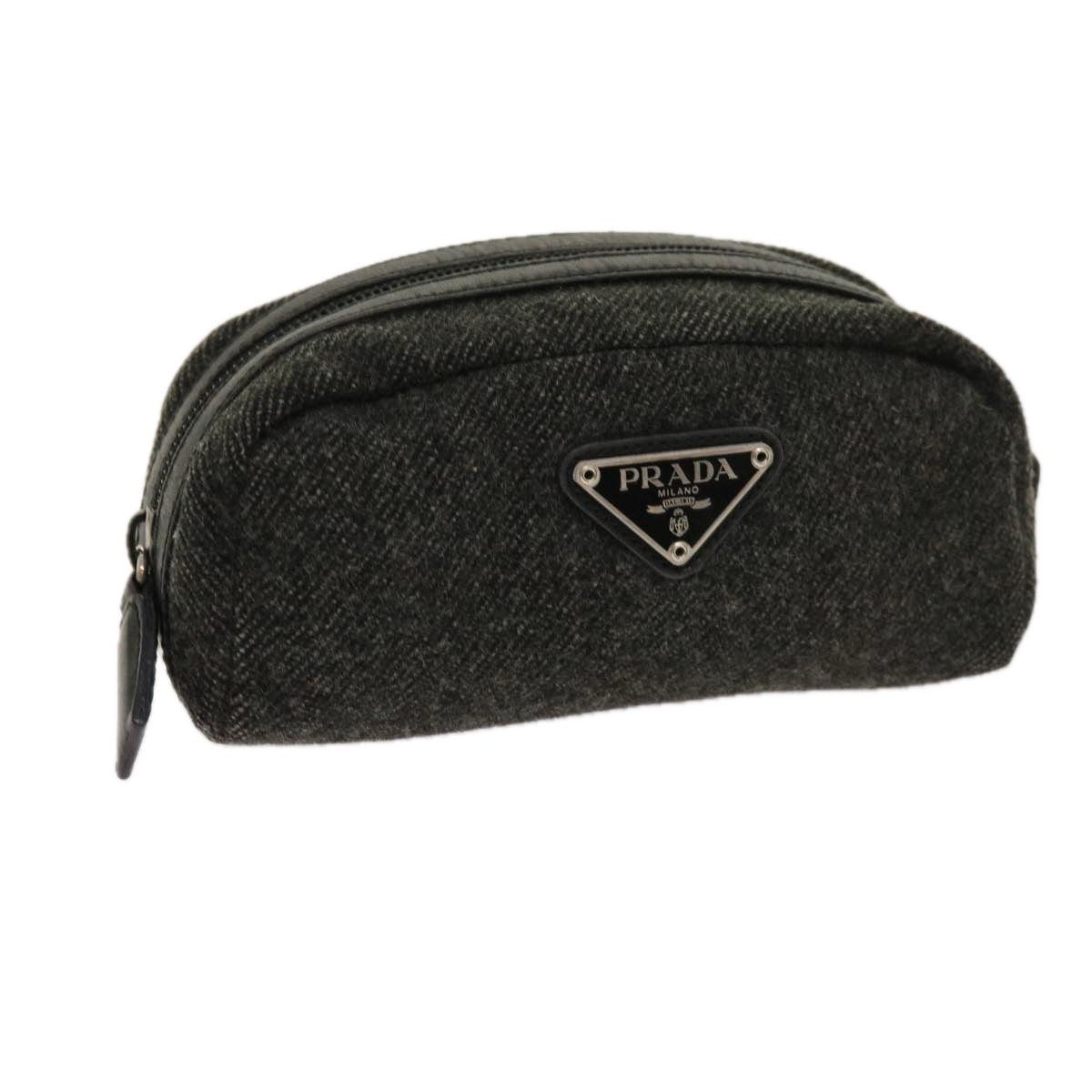 PRADA Pouch Wool Gray  63834