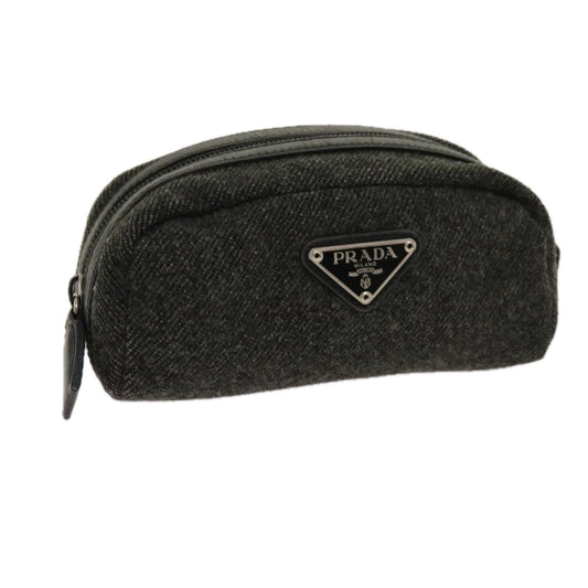 PRADA Pouch Wool Gray  63834