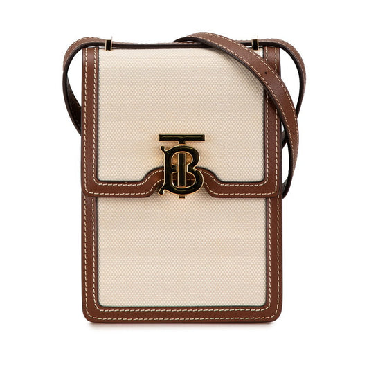 Burberry Canvas Leather TB Logo Mini Shoulder Bag