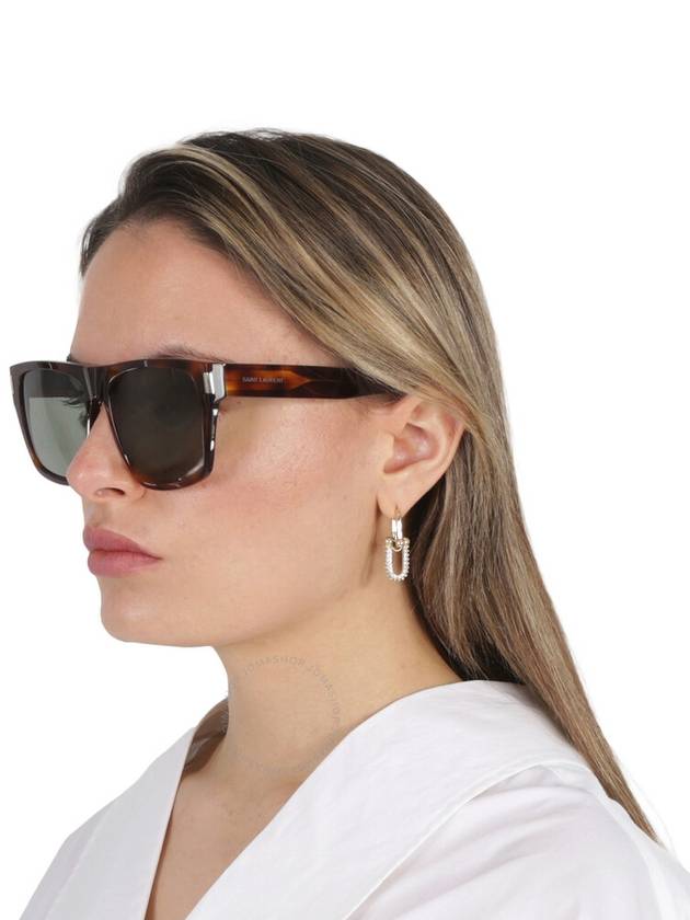 Saint Laurent Saint Laurent Green Square Ladies Sunglasses SL 424 003 56