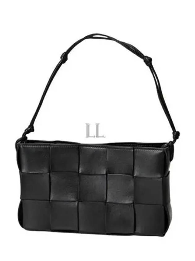 Bottega Veneta Intrecciato Cassette Leather Pouch Shoulder Bag Black