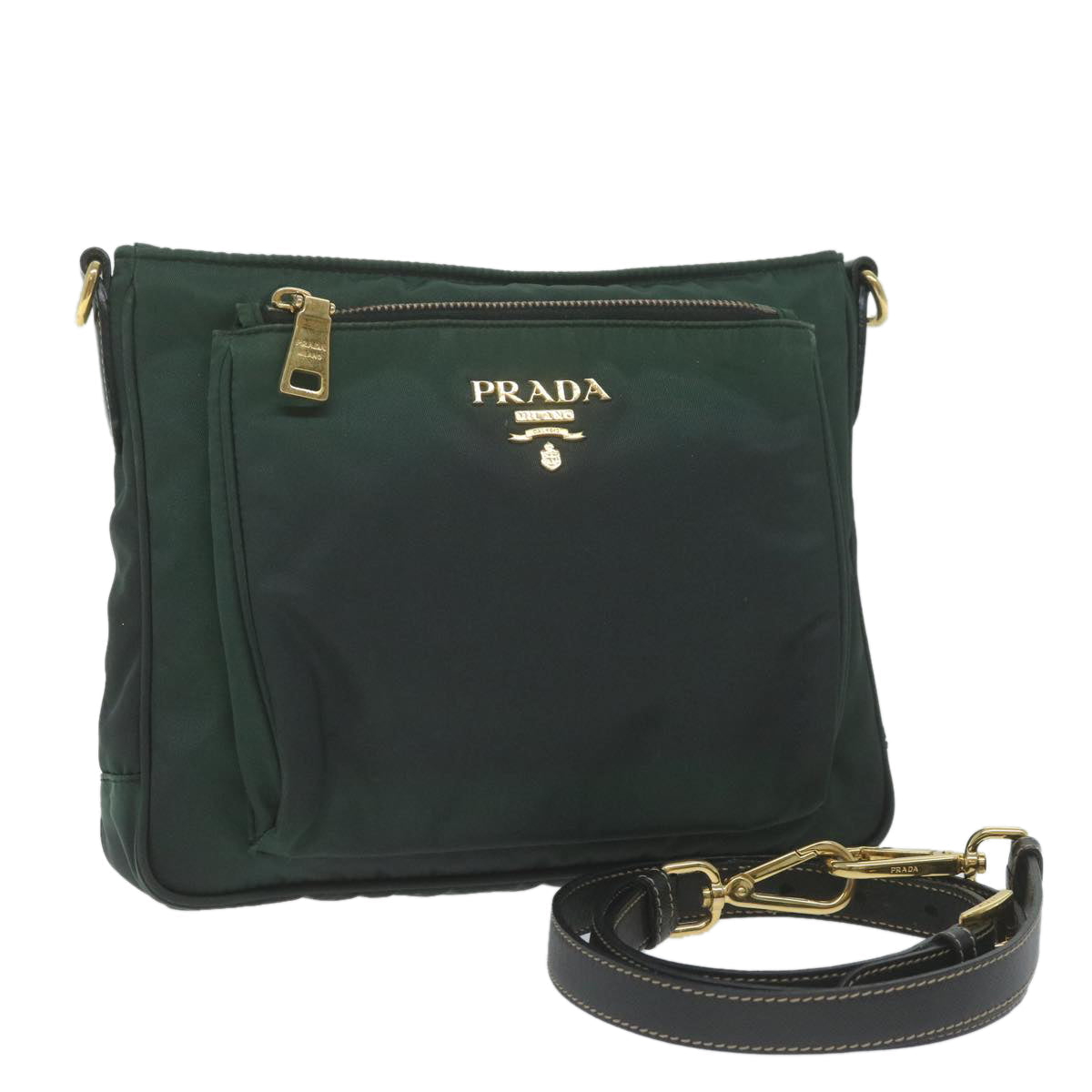 PRADA Shoulder Bag Nylon Green  65078