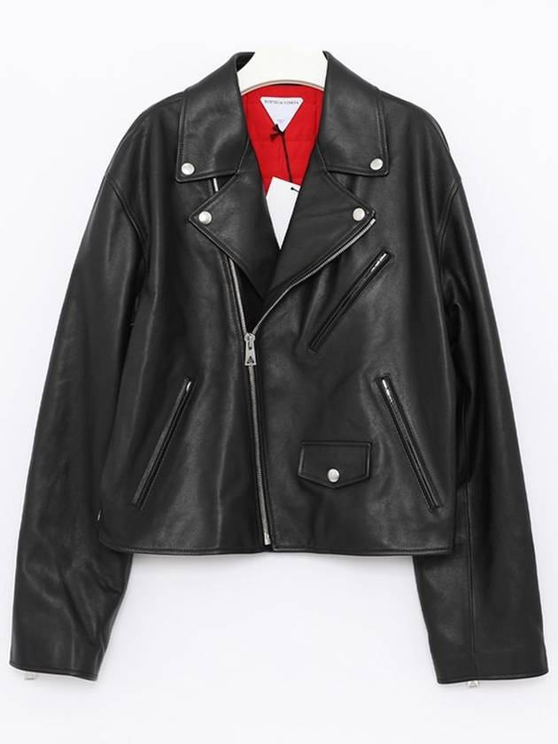 Bottega Veneta Leather Biker Jacket Black