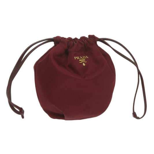 PRADA Drawstring Pouch Pouch Nylon Red  65294