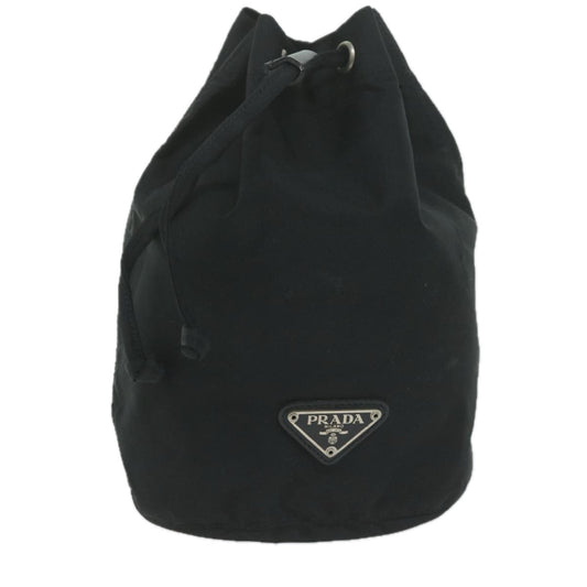 PRADA Drawstring Pouch Pouch Nylon Black  65295