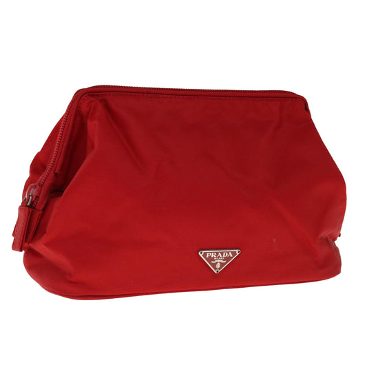 PRADA Pouch Nylon Red  65446