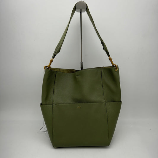 CELINE Soft Grained Calfskin Sangle Bucket Bag Light Khaki LA36440