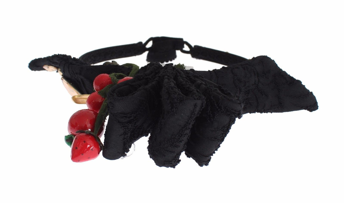 Dolce & Gabbana Diadem Headband Tiara Berry Fruit Crystal Bow Women's Hair