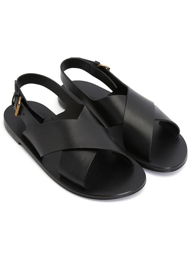 Saint Laurent Mojave Cross Strap Sandals Black
