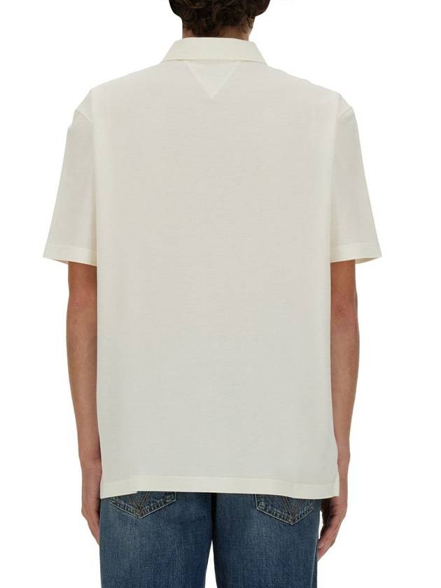 Bottega Veneta Cotton Short Sleeve Polo Shirt Dove