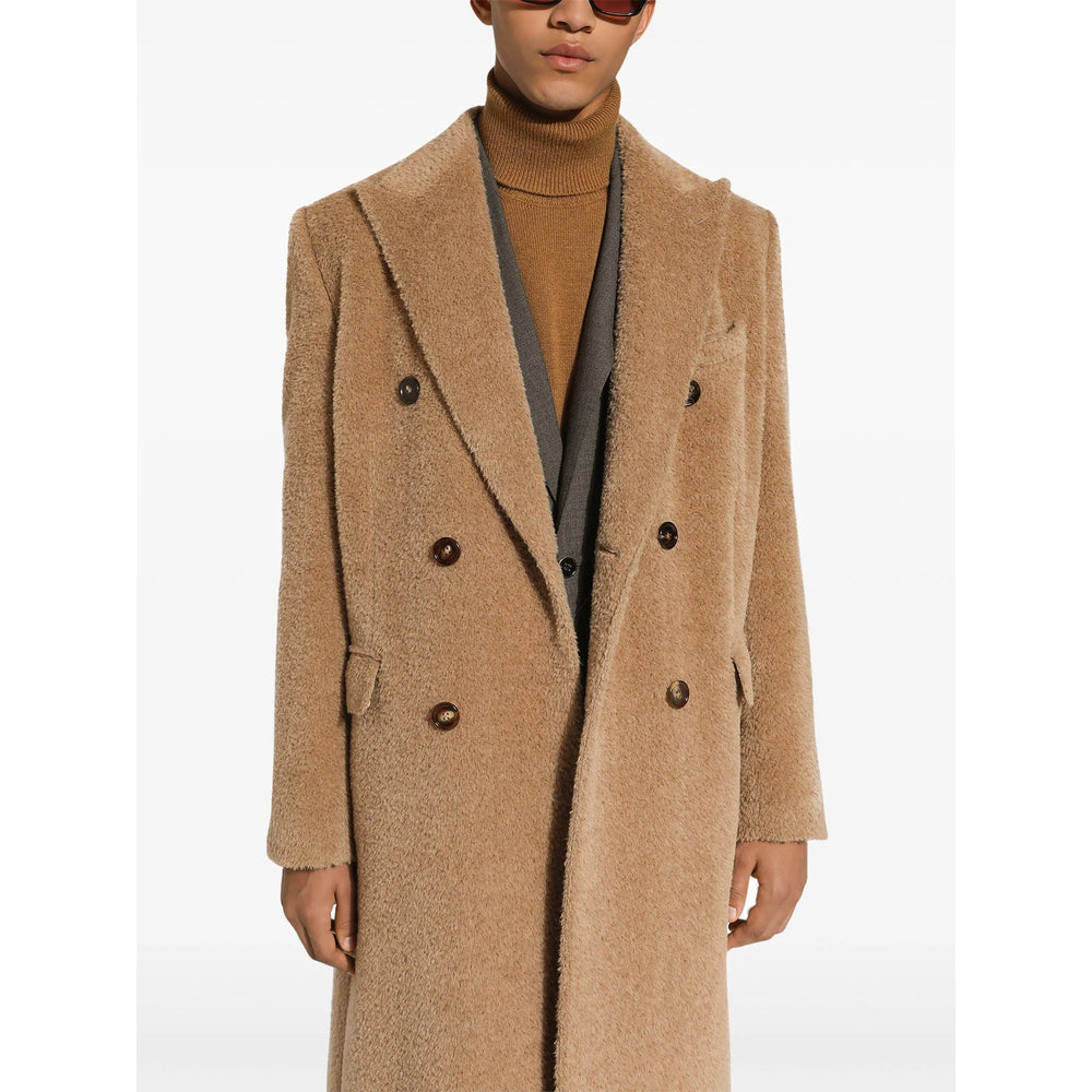Dolce & Gabbana Brown Coats - Double Breasted Coats Men