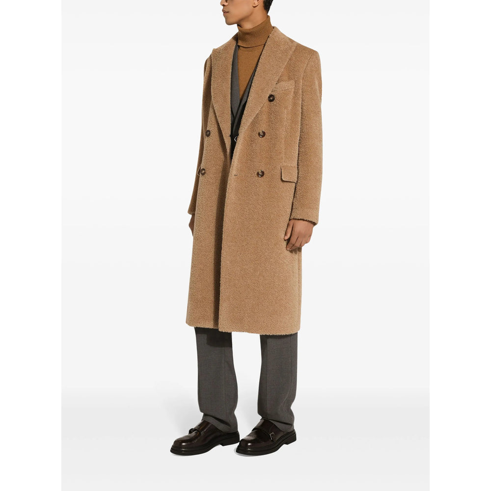 Dolce & Gabbana Brown Coats - Double Breasted Coats Men