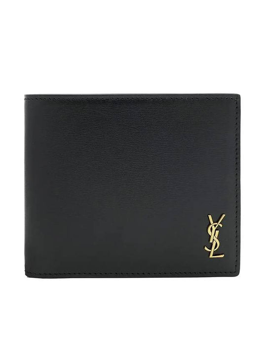 Saint Laurent Tiny Monogram Half Wallet Black Gold