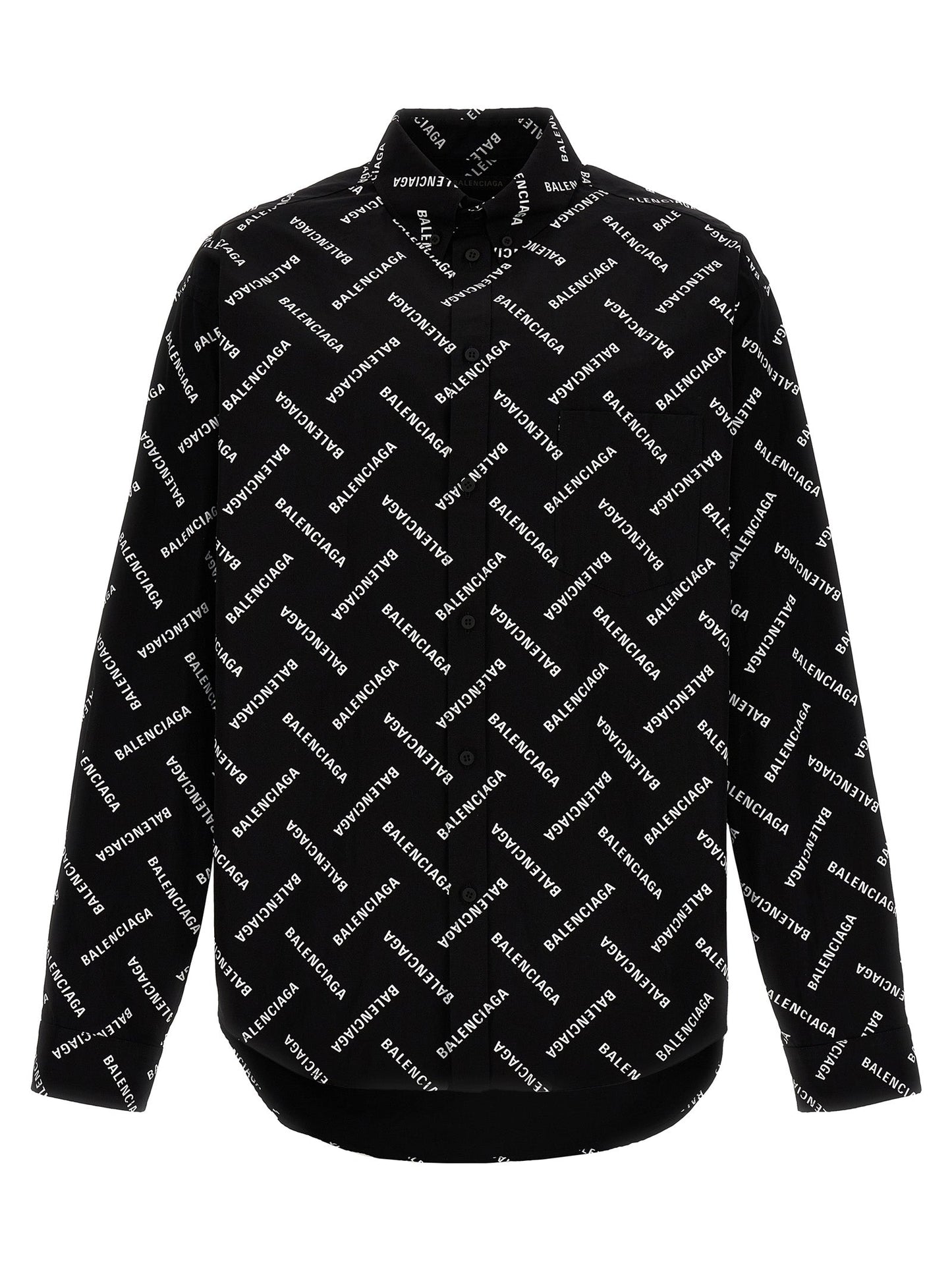 Balenciaga Men Logo Print Shirt