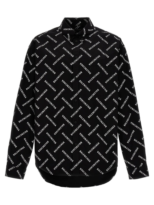 Balenciaga Men Logo Print Shirt